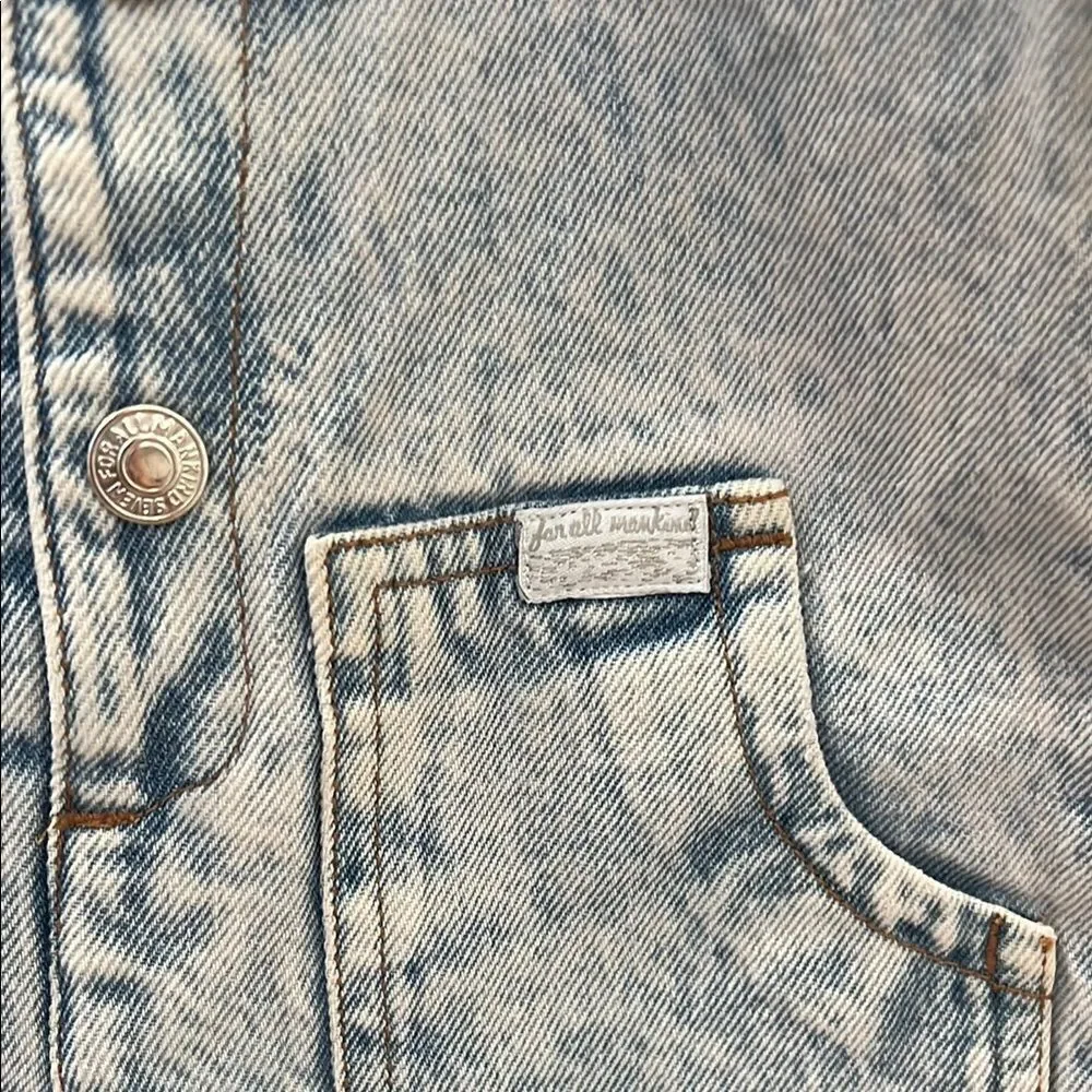 NWT 7 For All Mankind Light Blue Kids Outfit Overalls 2T
